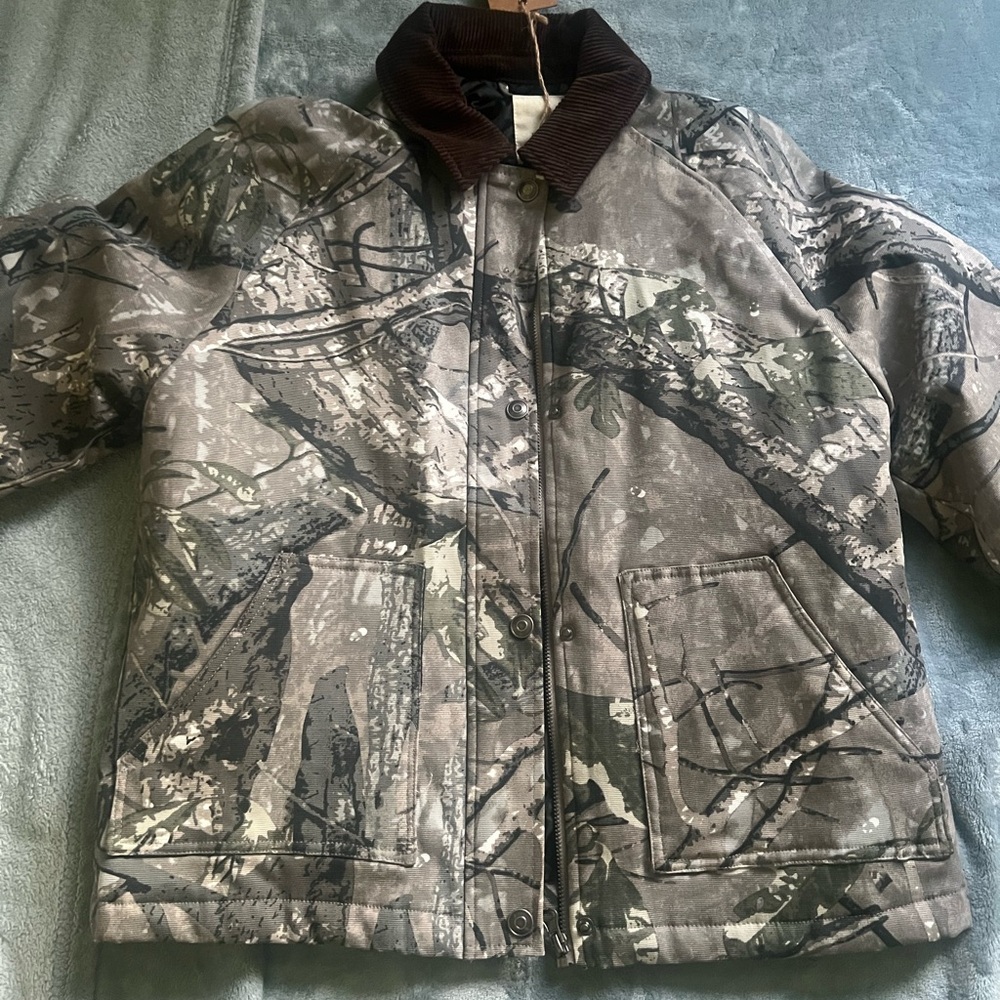 Thread & Supply Camouflage Jacket with Dark Brown Collar